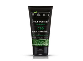 Bielenda Only For Men Cannabis intenzív hidratáló hatású arckrém koffeinnel és CBD-vel férfiaknak, 50 ml
