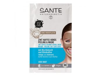 Sante 2 az 1-ben kávés kókuszos radír és maszk, 2 x 4 ml
