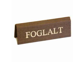 Foglalt tábla kicsi 113x40mm barna vászon - arany felirattal