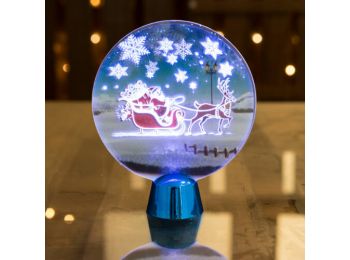 Karácsonyi asztali LED dekor - fényes talppal