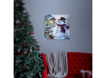 Karácsonyi LED-es hangulat kép-hóember