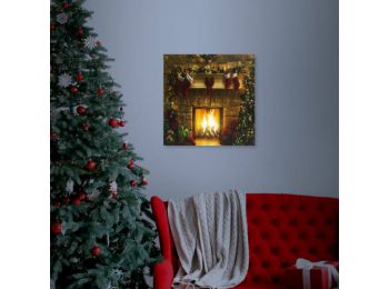 Karácsonyi LED-es hangulat kép - kandalló