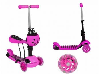 Három kerekű gyermek roller- rózsaszín