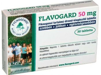 Pycnogenol tartalmú étrend-kiegészítő tabletta - Flavogard 50 mg