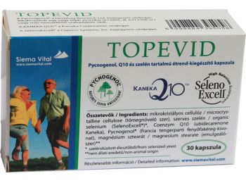 Q10 és szelén tartalmú étrend-kiegészítő kapszula - Topevid Pycnogenol