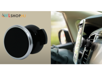 Mágneses autós telefontartó szellőzőrácsra - Ezüst