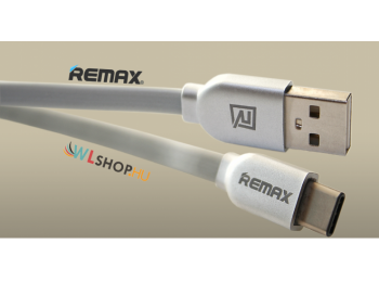 Remax Type-C USB > USB-C adat és töltő kábel - Ezüst