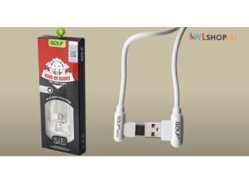 Golf USB C kábel 2.4A – adat/töltőkábel – 90°-os fejekkel