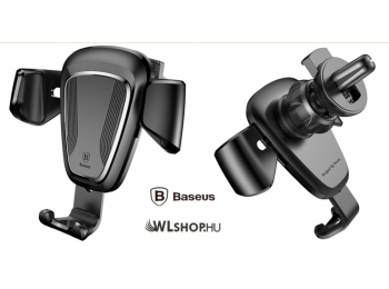 Baseus Gravity autós telefontartó szellőzőrácsra 65-88 mm-ig állítható - Fekete
