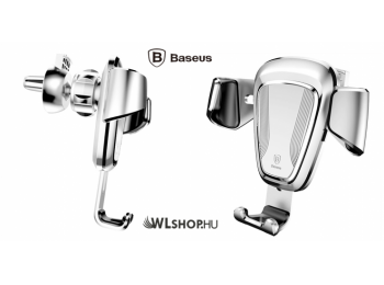 Baseus Gravity autós telefontartó szellőzőrácsra 65-88 mm-ig állítható - Ezüst
