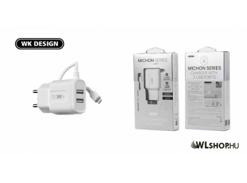 Hálózati töltő Lightning kábellel + 2USB 2,4A WP-U71 Mi