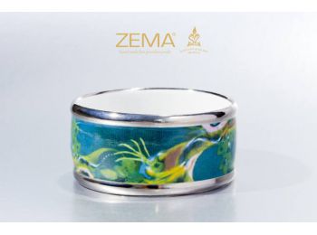 Szász Endre Barbara, platinával festett porcelán karköt