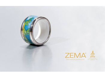 Szász Endre Barbara, platinával festett porcelán gyűrű