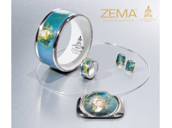 Szász Endre - Barbara, platinával festett porcelán éksze