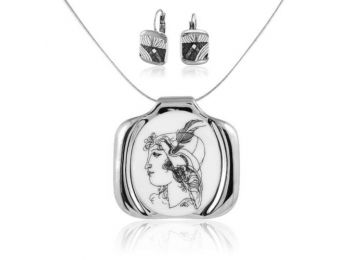 Szász Endre - Kövirózsa, platinával festett porcelán me