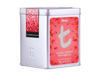 Dilmah szálas csipkebogyó herba tea hibiscus virággal fémdobozban 90 gr/doboz