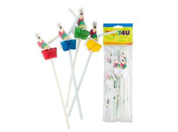 Pezsgős üveges szívószál 24 cm 12 db/cs