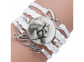 Ötsoros fényképes lovas karkötő