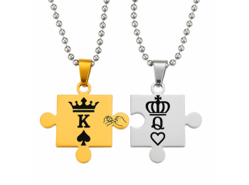 King & Queen acél páros nyaklánc