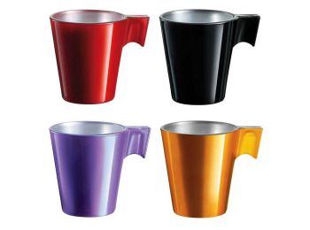 Luminarc flashy eszpresszó színes üveg kávés csésze 4 