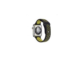 Apple Watch 4 44mm óraszíj- Handodo Double, szilikon feket
