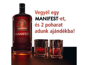 Jägermeister Manifest likőr + 2 ajándék pohár 1L 38%