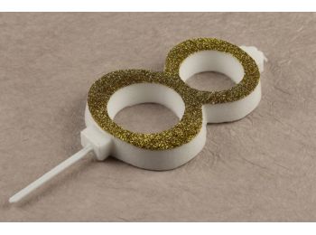 Óriás arany csillámos 8 számgyertya