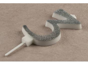 Óriás ezüst csillámos 3 számgyertya