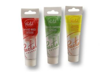 Piros, sárga és zöld 3 részes ételfesték gél készlet