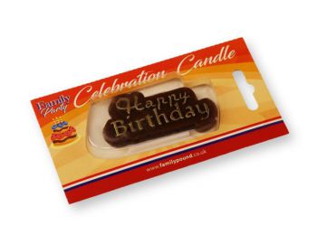 Barna-arany Happy Birthday gyertya