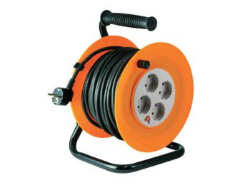 Kábeldob, fém talp, 4 földelt aljzat, 40 m