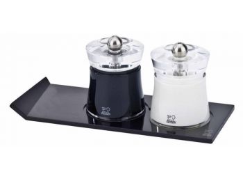 Peugeot Alpha só és bors tartó fekete tálca