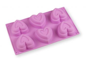 6 adagos szív alakú szilikon muffin sütőforma tetején b