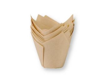 200 db bézs színű tulipános muffin papír