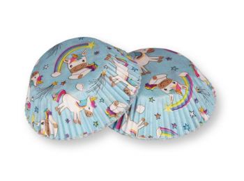 60 db unikornis mintás muffin papír