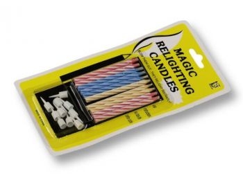 10 db vékony újragyulladó gyertya tartóval