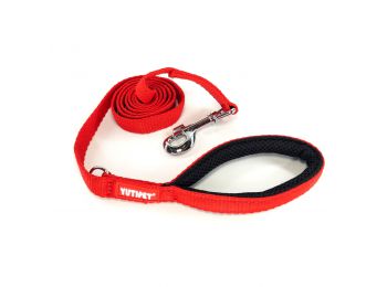 Yutipet Póráz 35cm párnázott (Nagy karabínerrel) Piros