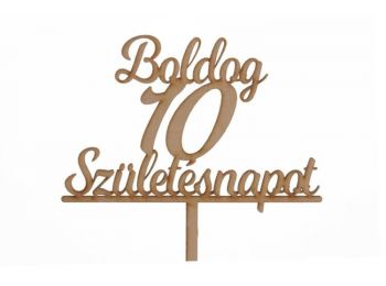 Natúr Boldog Születésnapot 10 feliratos sziluett tortadí