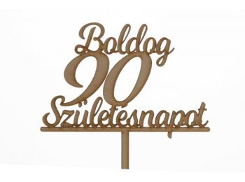 Natúr Boldog Születésnapot 90 feliratos sziluett tortadí