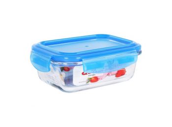 Hermetikus ebéddoboz Quttin Négyszögletes Kristály Kék 