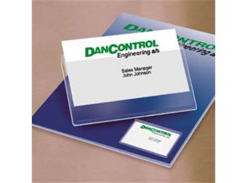 Névjegytartó zseb, öntapadó, felül nyitott, 95x60 mm, 3