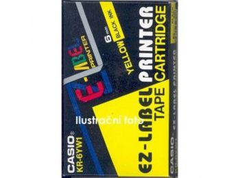 Feliratozógép szalag, 6 mm x 8 m, CASIO, sárga-fekete (GC