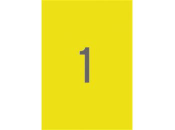 Etikett, 210x297 mm, színes, APLI, neon sárga, 20 etikett/