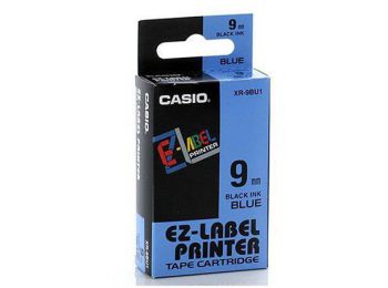 Feliratozógép szalag, 9 mm x 8 m, CASIO, kék-fekete (GCIR