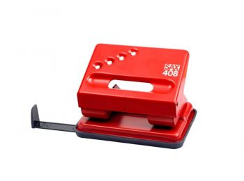 Lyukasztó, kétlyukú, 30 lap, SAX 408, piros (ISA408P)