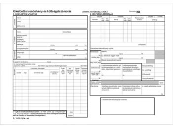 Nyomtatvány, kiküldetési utasítás és költségelszámo