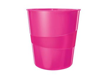 Papírkosár, 15 liter, LEITZ Wow, rózsaszín (E52781023)