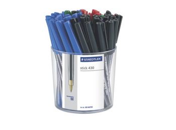Golyóstoll display, 0,5 mm, kupakos, STAEDTLER Stick 430, v