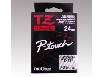 Feliratozógép szalag, 24 mm x 8 m, BROTHER, TZe-151 vízti