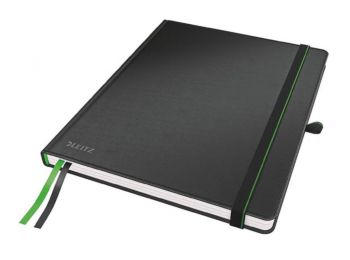 Jegyzetfüzet, exkluzív, iPad méret, kockás, 80 lap, keményfedeles, LEITZ Complete, fekete (E44730095)